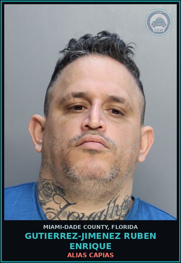 Booking mugshot of GUTIERREZ-JIMENEZ RUBEN  ENRIQUE in Miami-Dade County