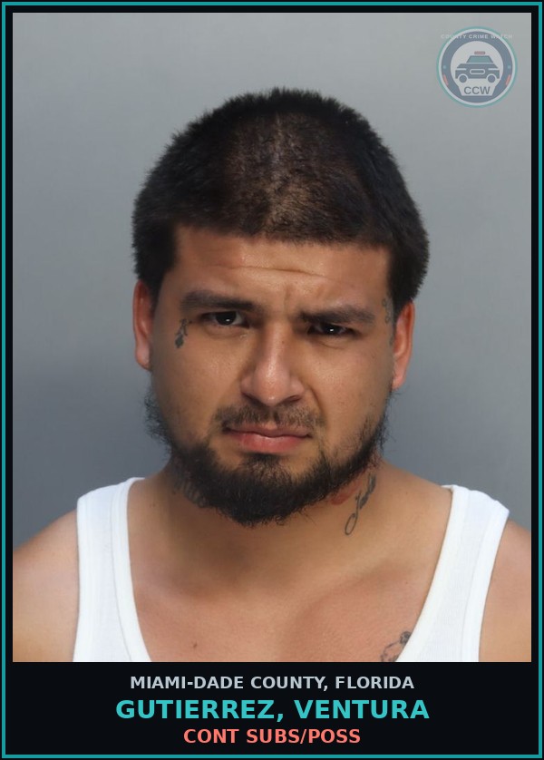 Booking mugshot of GUTIERREZ, VENTURA in Miami-Dade County
