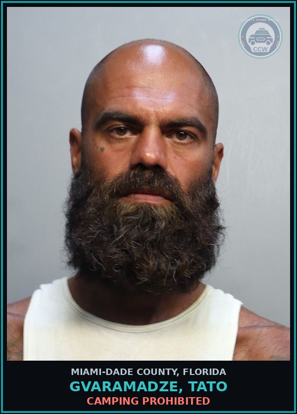 Booking mugshot of GVARAMADZE, TATO in Miami-Dade County