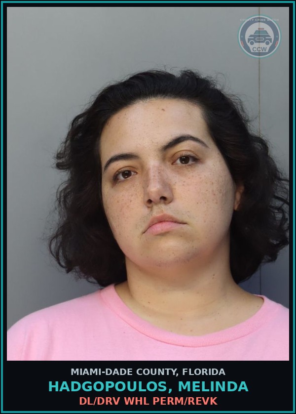 Booking mugshot of HADGOPOULOS, MELINDA in Miami-Dade County
