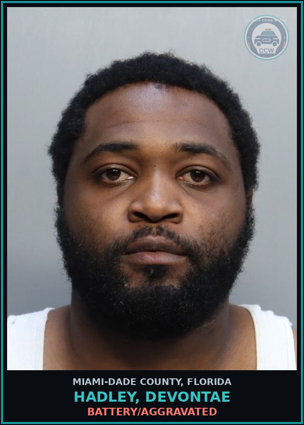 Booking mugshot of HADLEY, DEVONTAE in Miami-Dade County