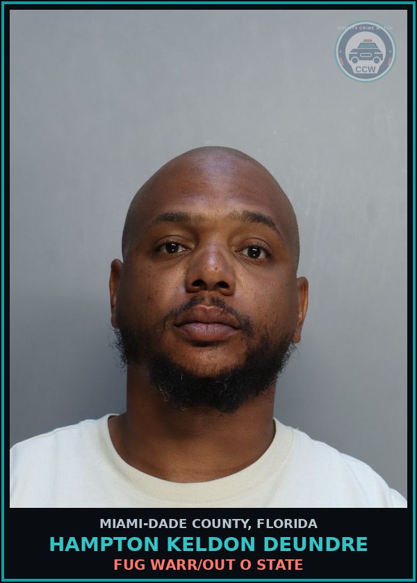 Booking mugshot of HAMPTON KELDON  DEUNDRE in Miami-Dade County