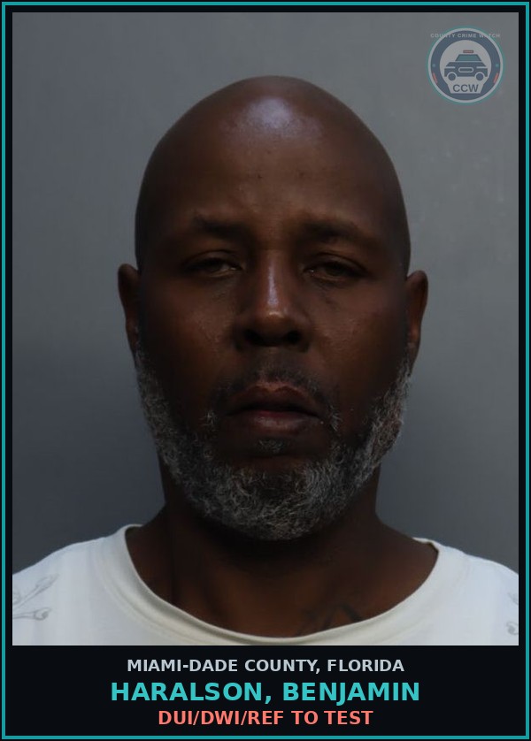 Booking mugshot of HARALSON, BENJAMIN in Miami-Dade County