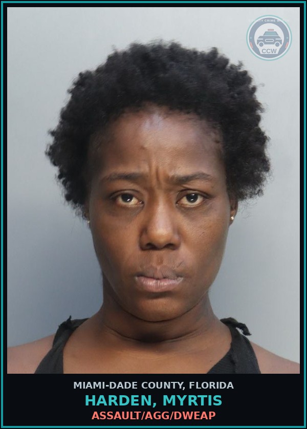 Booking mugshot of HARDEN, MYRTIS in Miami-Dade County