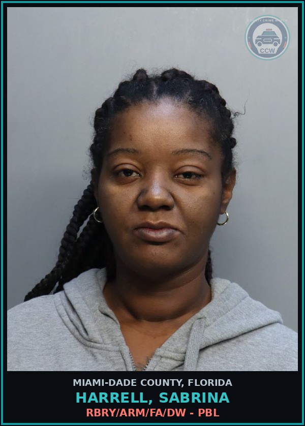 Booking mugshot of HARRELL, SABRINA in Miami-Dade County