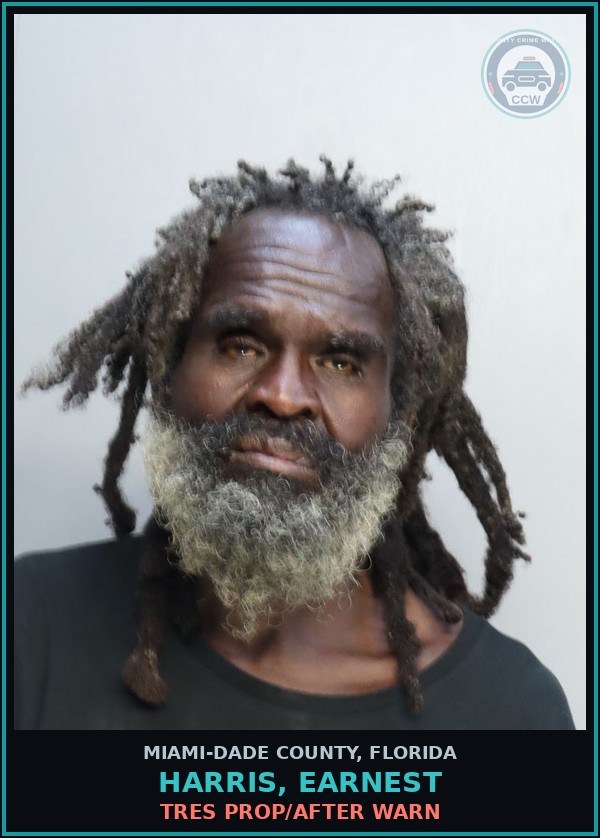 Booking mugshot of HARRIS, EARNEST in Miami-Dade County