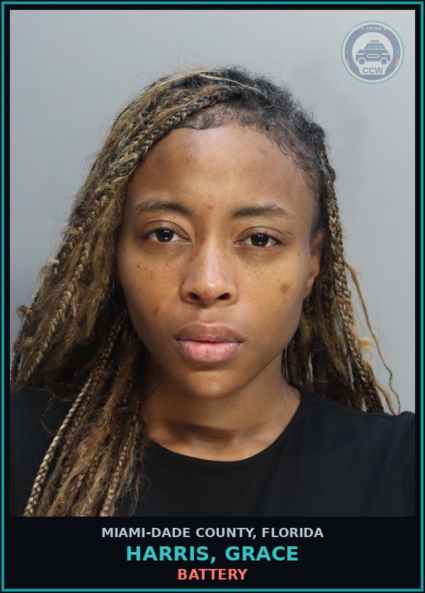 Booking mugshot of HARRIS, GRACE in Miami-Dade County