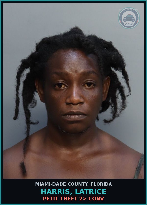 Booking mugshot of HARRIS, LATRICE in Miami-Dade County