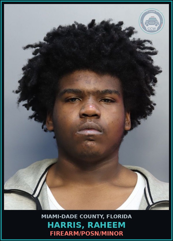 Booking mugshot of HARRIS, RAHEEM in Miami-Dade County