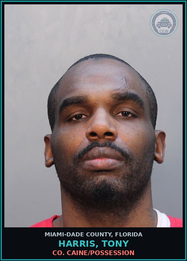 Booking mugshot of HARRIS, TONY in Miami-Dade County