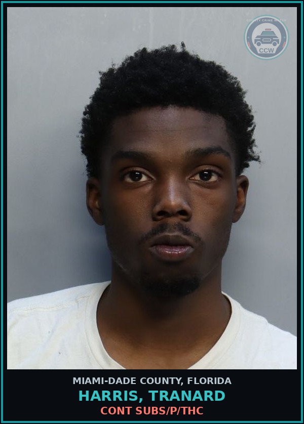 Booking mugshot of HARRIS, TRANARD in Miami-Dade County