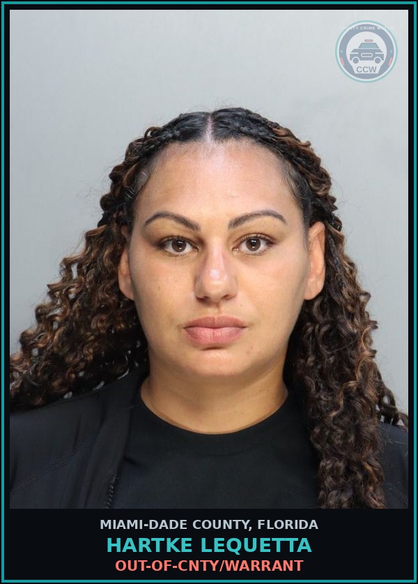 Booking mugshot of HARTKE LEQUETTA in Miami-Dade County