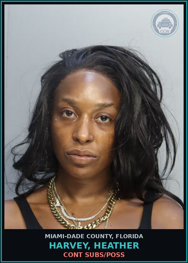 Booking mugshot of HARVEY, HEATHER in Miami-Dade County