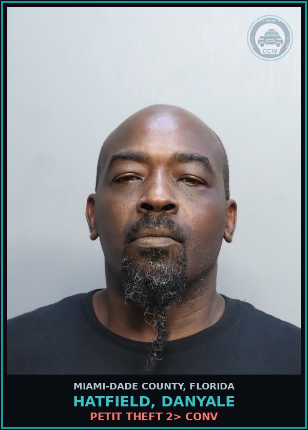 Booking mugshot of HATFIELD, DANYALE in Miami-Dade County