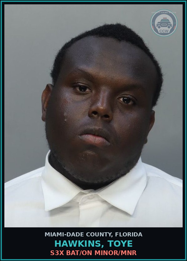Booking mugshot of HAWKINS, TOYE in Miami-Dade County