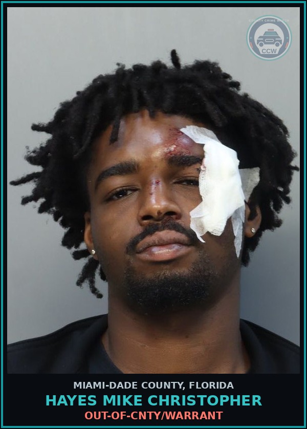 Booking mugshot of HAYES MIKE  CHRISTOPHER in Miami-Dade County