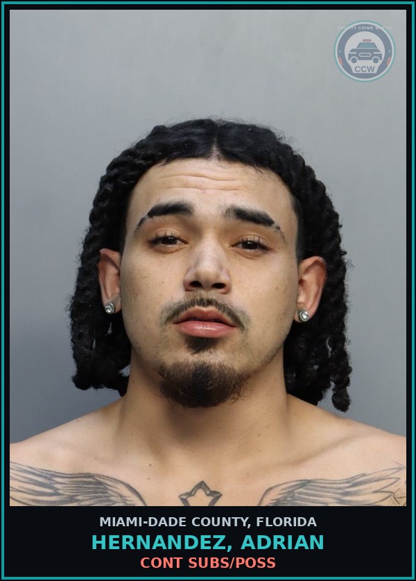 Booking mugshot of HERNANDEZ, ADRIAN in Miami-Dade County