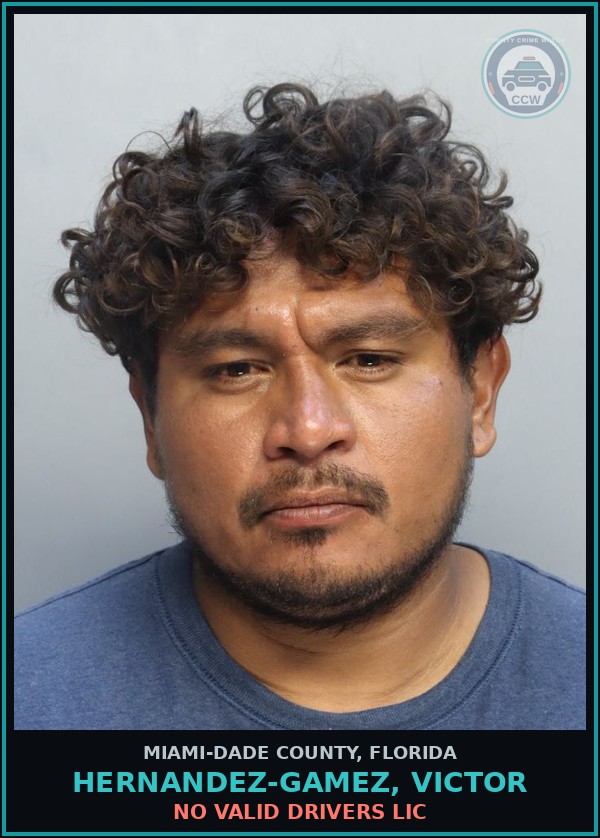 Booking mugshot of HERNANDEZ-GAMEZ, VICTOR in Miami-Dade County