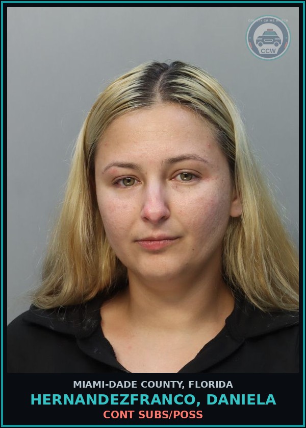 Booking mugshot of HERNANDEZFRANCO, DANIELA in Miami-Dade County