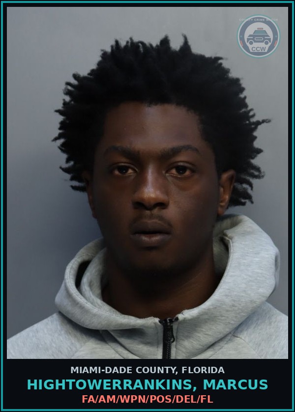 Booking mugshot of HIGHTOWERRANKINS, MARCUS in Miami-Dade County