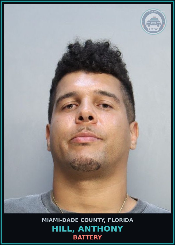 Booking mugshot of HILL, ANTHONY in Miami-Dade County