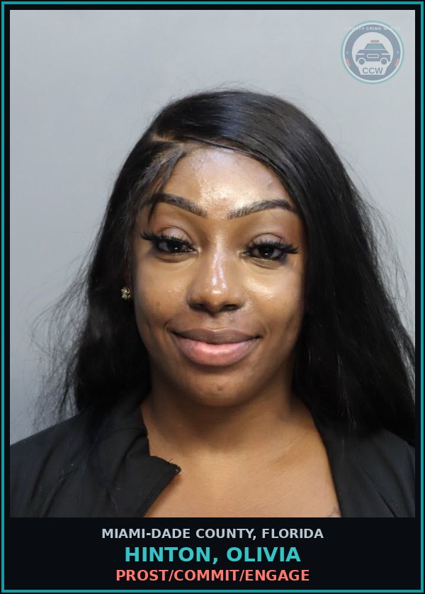 Booking mugshot of HINTON, OLIVIA in Miami-Dade County