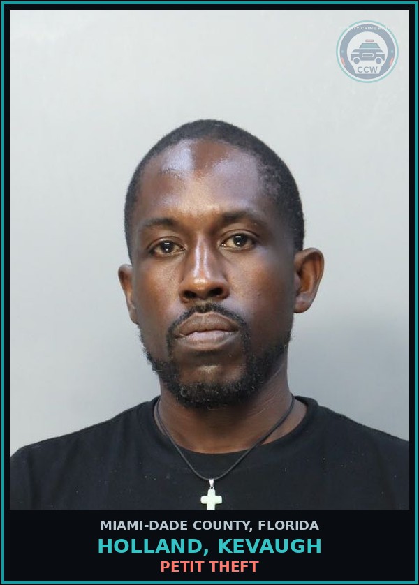 Booking mugshot of HOLLAND, KEVAUGH in Miami-Dade County
