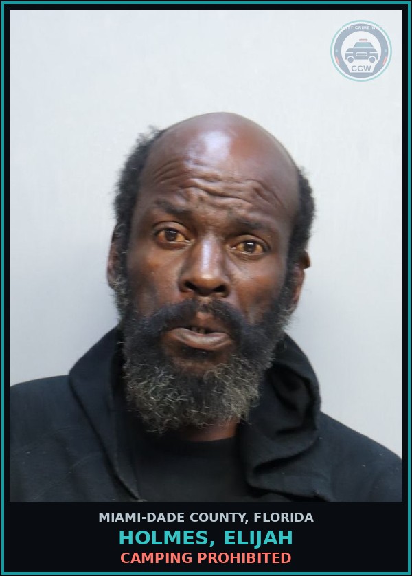 Booking mugshot of HOLMES, ELIJAH in Miami-Dade County