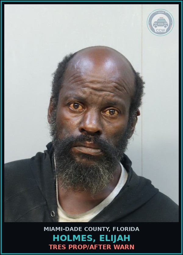 Booking mugshot of HOLMES, ELIJAH in Miami-Dade County