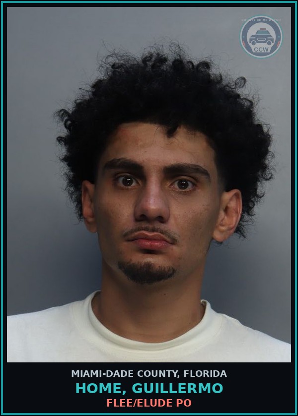 Booking mugshot of HOME, GUILLERMO in Miami-Dade County