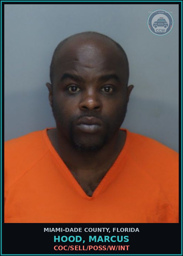 Booking mugshot of HOOD, MARCUS in Miami-Dade County