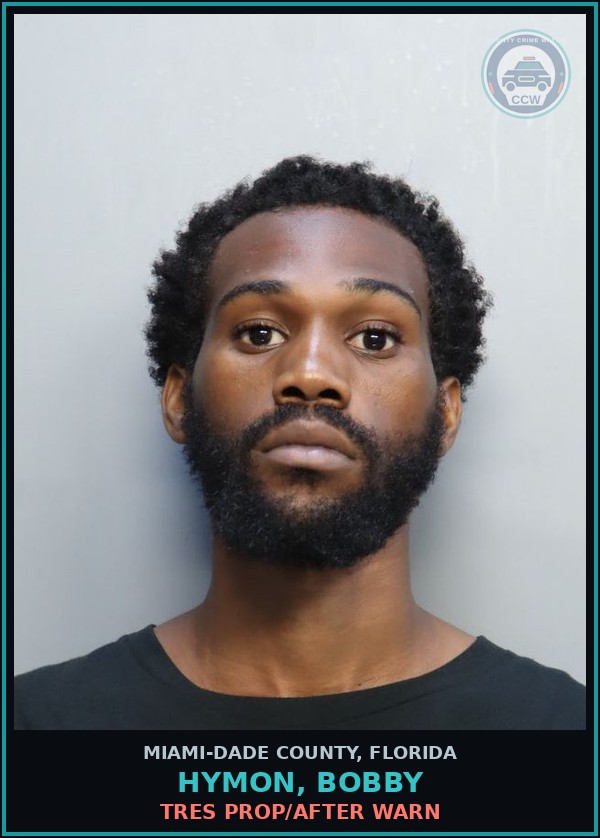 Booking mugshot of HYMON, BOBBY in Miami-Dade County