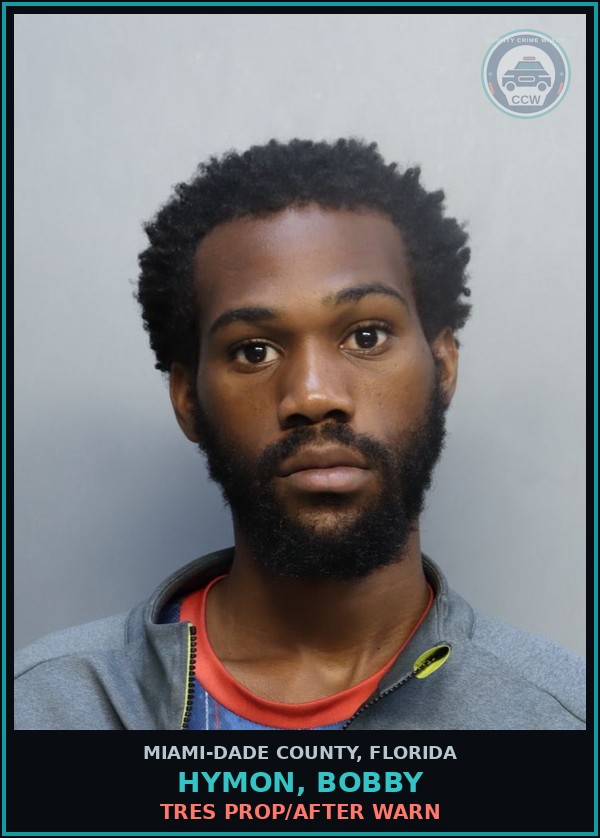 Booking mugshot of HYMON, BOBBY in Miami-Dade County
