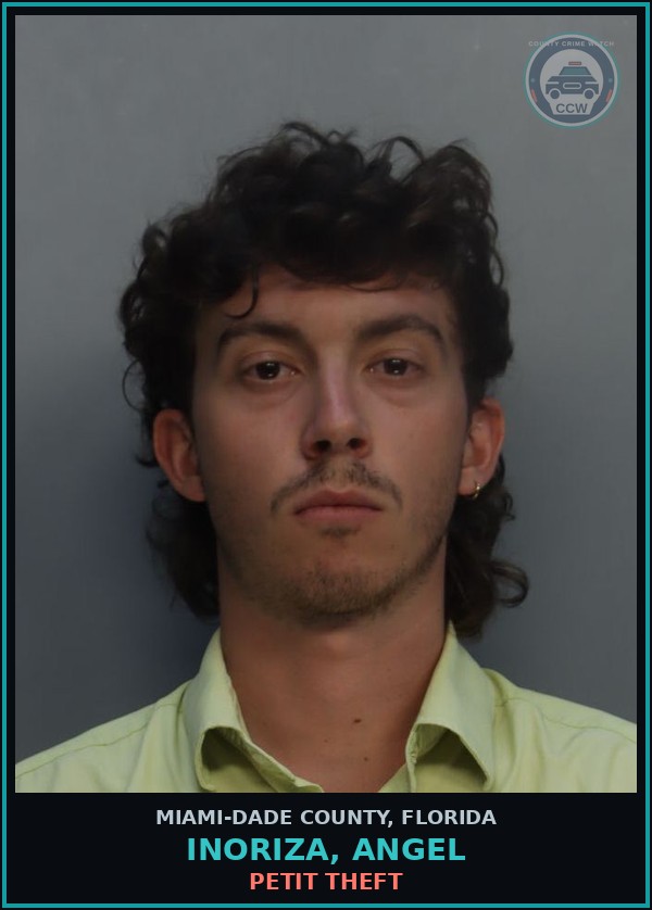 Booking mugshot of INORIZA, ANGEL in Miami-Dade County
