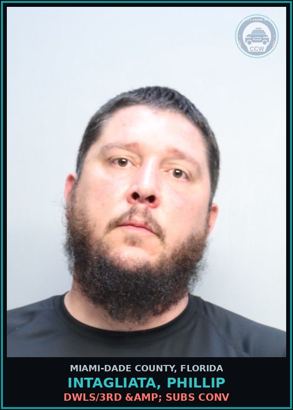 Booking mugshot of INTAGLIATA, PHILLIP in Miami-Dade County