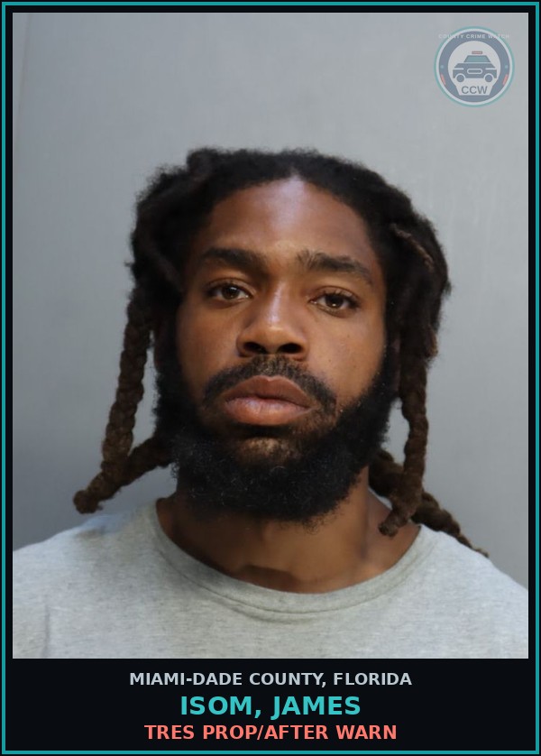 Booking mugshot of ISOM, JAMES in Miami-Dade County