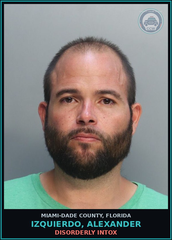 Booking mugshot of IZQUIERDO, ALEXANDER in Miami-Dade County