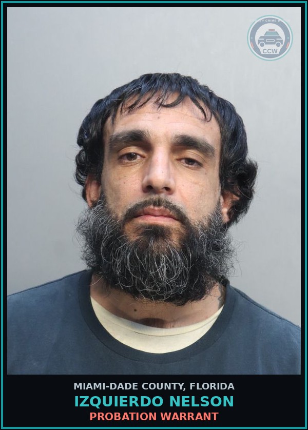 Booking mugshot of IZQUIERDO NELSON in Miami-Dade County
