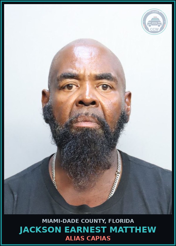 Booking mugshot of JACKSON EARNEST  MATTHEW in Miami-Dade County