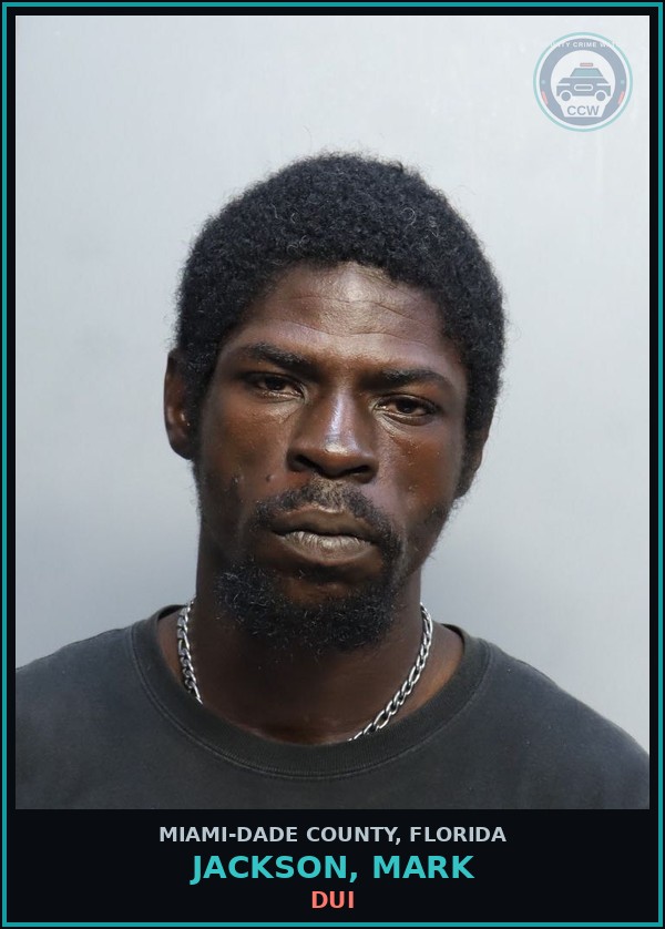 Booking mugshot of JACKSON, MARK in Miami-Dade County