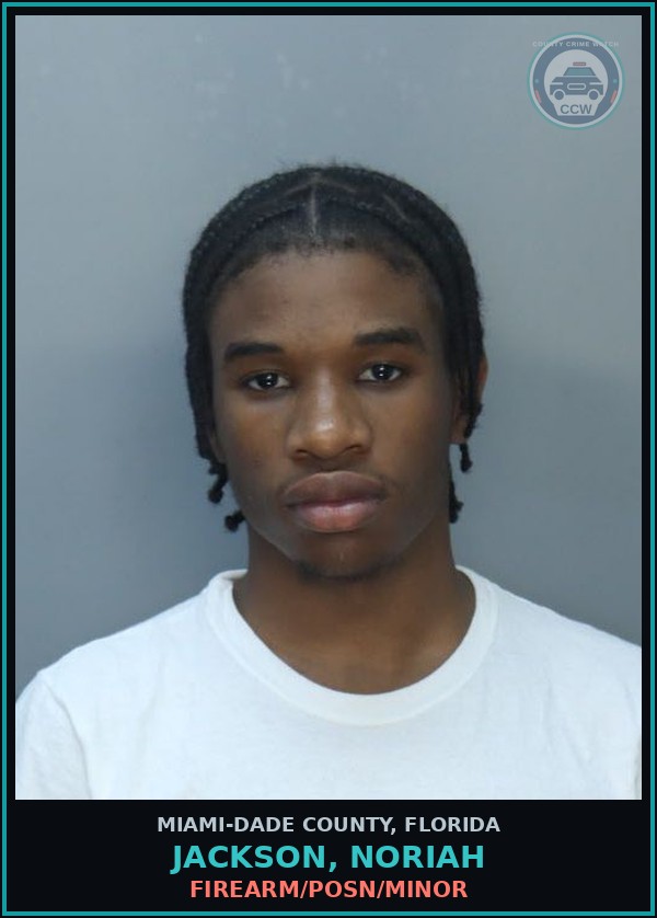 Booking mugshot of JACKSON, NORIAH in Miami-Dade County