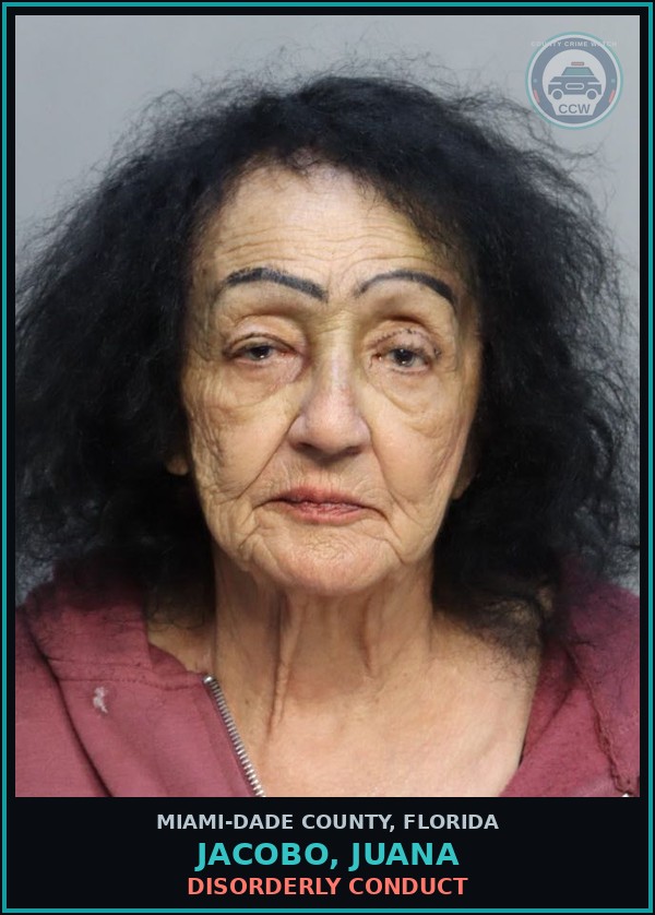 Booking mugshot of JACOBO, JUANA in Miami-Dade County