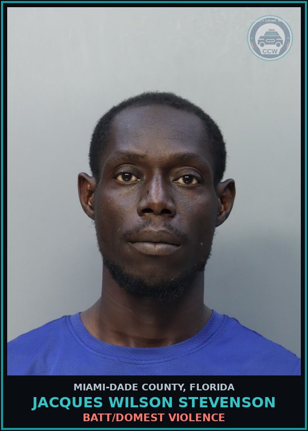 Booking mugshot of JACQUES WILSON  STEVENSON in Miami-Dade County