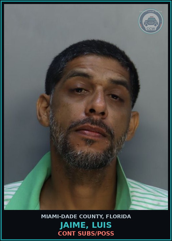 Booking mugshot of JAIME, LUIS in Miami-Dade County