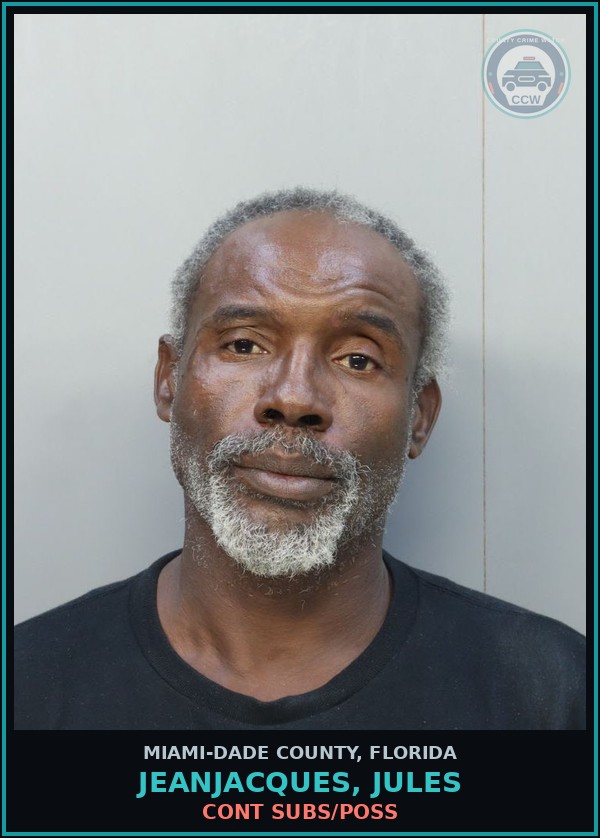 Booking mugshot of JEANJACQUES, JULES in Miami-Dade County