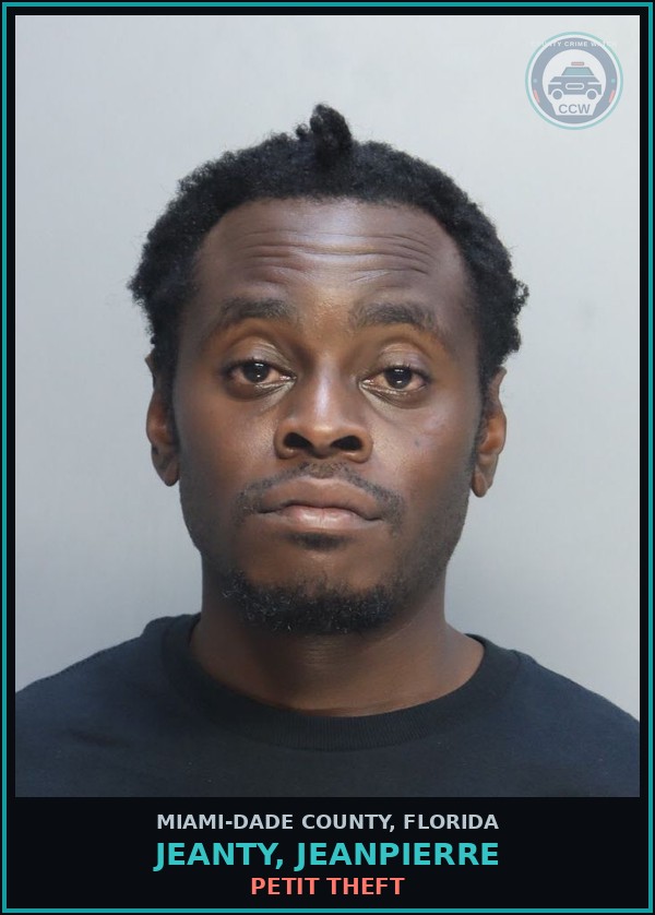 Booking mugshot of JEANTY, JEANPIERRE in Miami-Dade County