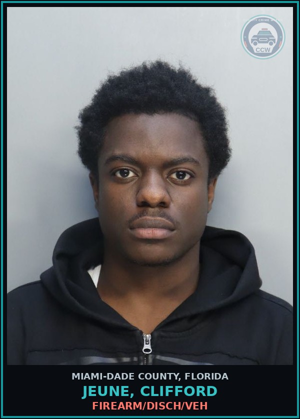 Booking mugshot of JEUNE, CLIFFORD in Miami-Dade County