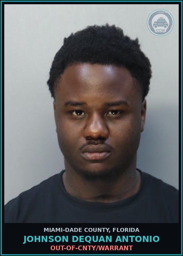 Booking mugshot of JOHNSON DEQUAN  ANTONIO in Miami-Dade County