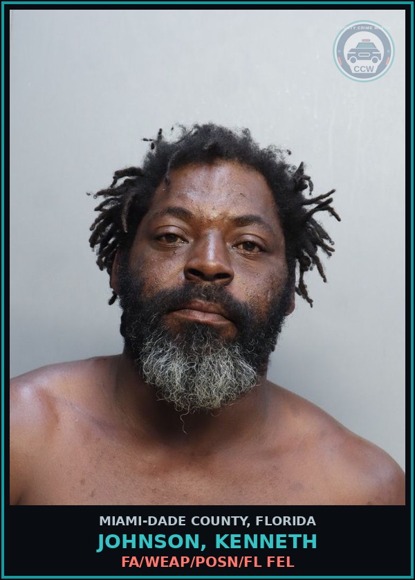 Booking mugshot of JOHNSON, KENNETH in Miami-Dade County