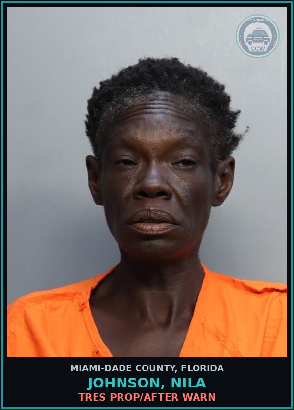 Booking mugshot of JOHNSON, NILA in Miami-Dade County